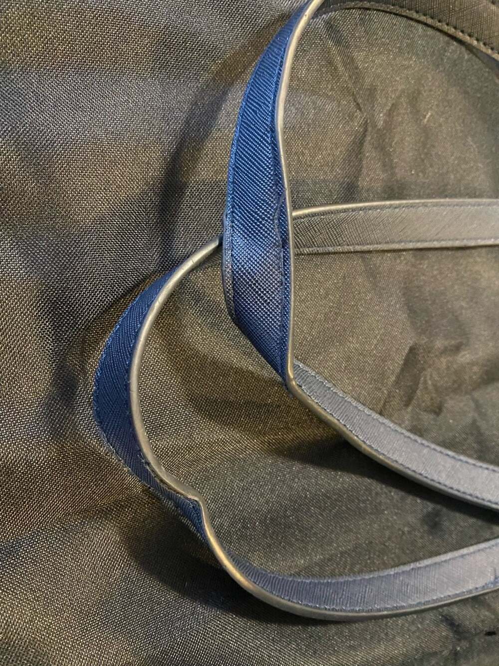 QIYUER Navy Blue Saffiano Faux Leather Tote Bag and Matching Wallet Set - Picture 5 of 9